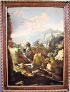 Berglandschaft mit Dorf und Wasserlauf  VERKAUFT